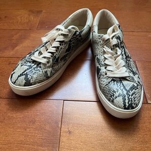 Sam Edelman Beige Snakeskin Sneakers
